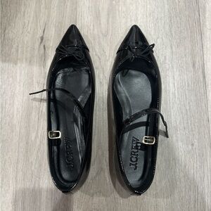 J.Crew Black Patent Ballet Flats with Ankle Strap